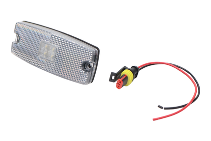 Cantonal Feu de position latéral LED - 110x43 mm - 10-30V - blanc - raccordement par câble libre