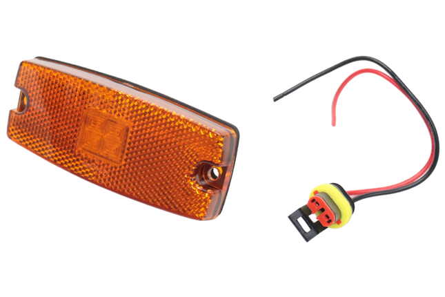 Cantonal Feu de position latéral LED - 110x43 mm - 10-30V - orange/jaune - raccordement par câble libre