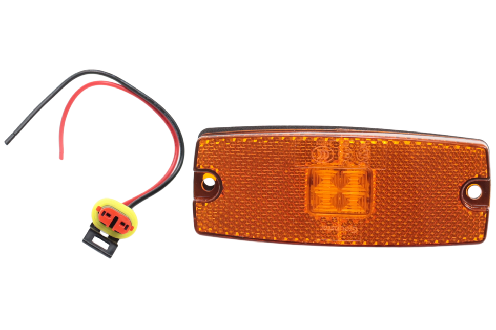 Cantonal Feu de position latéral LED - 110x43 mm - 10-30V - orange/jaune - raccordement par câble libre