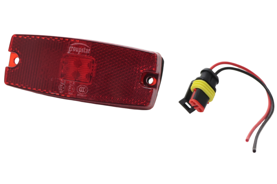 Cantonal Feu de position latéral LED - 110x43 mm - 10-30V - rouge - raccordement par câble libre