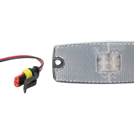Cantonal Feu de position latéral LED - 110x44 mm - 10-30V - blanc - raccordement par câble libre