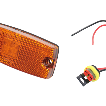 Cantonal Feu de position latéral LED - 110x44 mm - 10-30V - orange/jaune - raccordement par câble libre