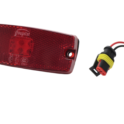 Cantonal Feu de position latéral LED - 110x44 mm - 10-30V - rouge - raccordement par câble libre