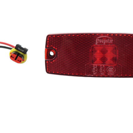 Cantonal Feu de position latéral LED - 110x44 mm - 10-30V - rouge - raccordement par câble libre