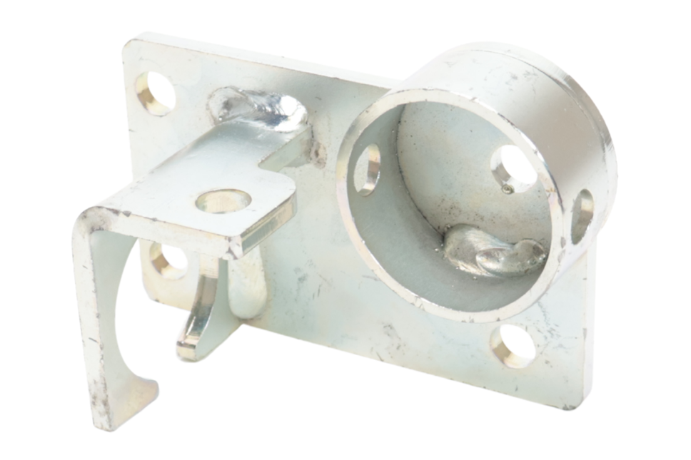 Cantonal Fixation centrale pour roue jockey ronde 50 mm - avec support de prise - adaptée aux freins à inertie avec tube rond
