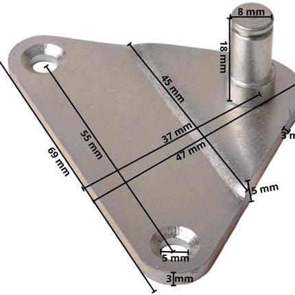 Cantonal Fixation coudée Ressort à gaz 8 mm galvanisé