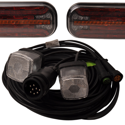 Cantonal Fristom FT-230 - kit d'éclairage LED avec éclairage de largeur - 13 broches - incluant clignotants dynamiques - choisissez le câble principal souhaité