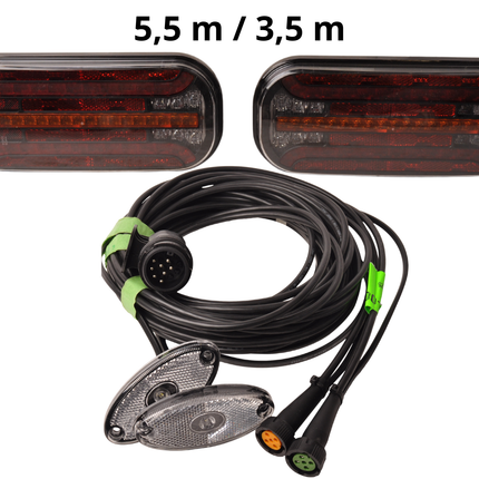 Cantonal Fristom FT-230 - kit d'éclairage LED avec éclairage de largeur - 13 broches - incluant clignotants dynamiques - choisissez le câble principal souhaité