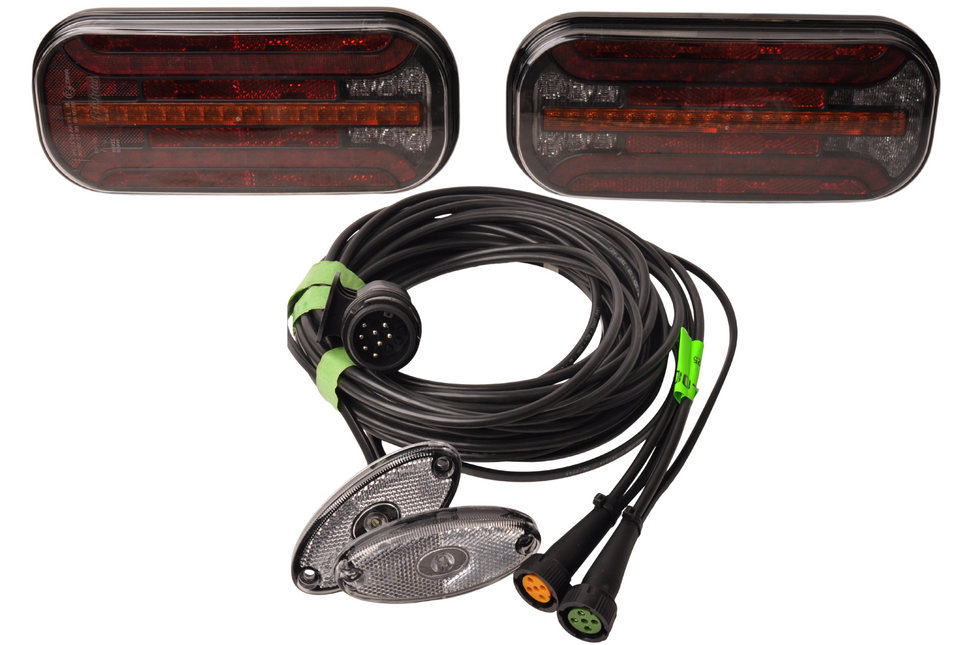 Cantonal Fristom FT-230 - kit d'éclairage LED avec éclairage de largeur - 13 broches - incluant clignotants dynamiques - choisissez le câble principal souhaité