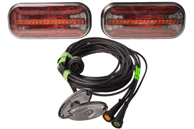 Cantonal Fristom FT-230 - kit d'éclairage LED avec éclairage de largeur - 13 broches - incluant clignotants dynamiques - choisissez le câble principal souhaité