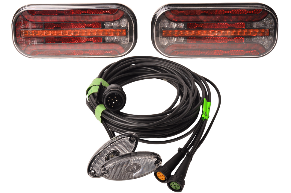 Cantonal Fristom FT-230 - kit d'éclairage LED avec éclairage de largeur - 13 broches - incluant clignotants dynamiques - choisissez le câble principal souhaité
