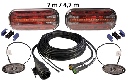 Cantonal Fristom FT-230 - kit d'éclairage LED avec éclairage de largeur - 13 broches - incluant clignotants dynamiques - choisissez le câble principal souhaité