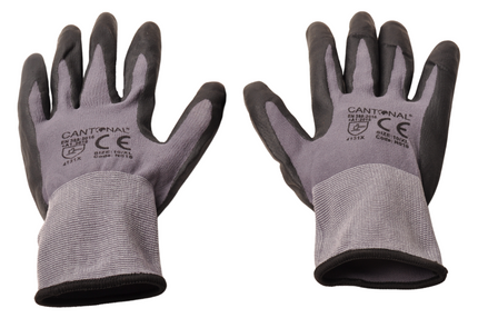 Cantonal Gants de travail PU – lot de 12 paires (24 pièces) – taille XL/10 – nylon/spandex – adhérence résistante à l’usure