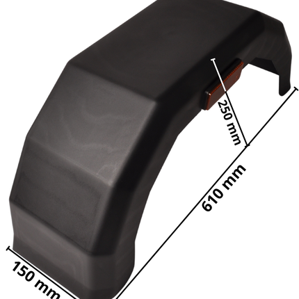 Cantonal Garde boue 10 pouces - 610x150x250 mm - avec réflecteur latéral