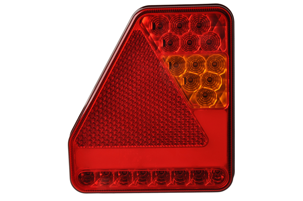 Cantonal Glotrac Feu arrière LED gauche - 208x188x40 mm - inclus feu antibrouillard et réflecteur triangulaire
