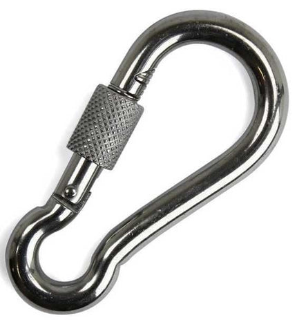 Cantonal Grand mousqueton en acier inoxydable avec fermeture à vis 120x11 mm- diamètre de l'œillet 17 mm