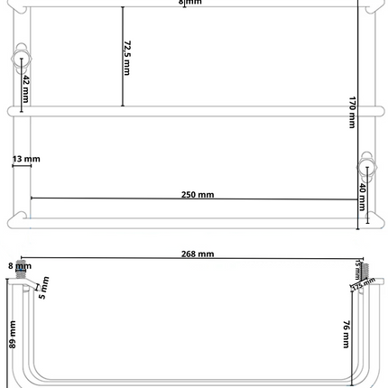 Cantonal Grille de Protection pour remorque en acier 250x130x60 mm - convient aussi pour Aspöck Multipoint