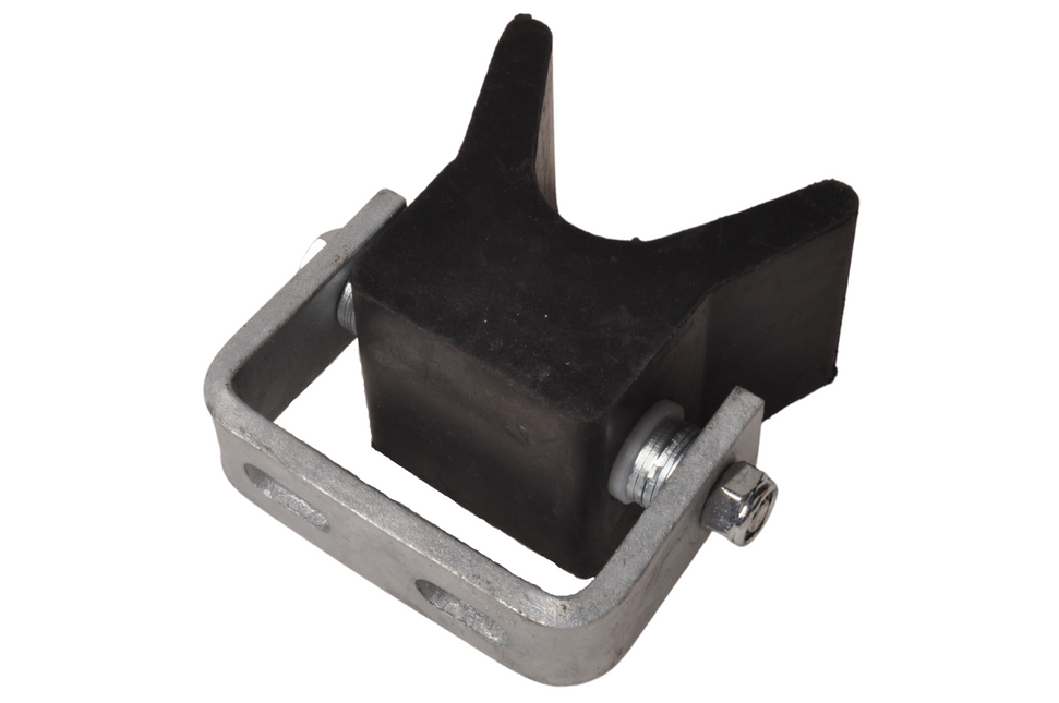 Cantonal Gueule de loup sur support - noir - 105x100 mm - avec trous oblongs