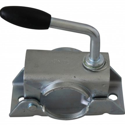 Cantonal Jeu complet de roue jockey - 48 mm - comprenant roue jockey, pince pour roue jockey et matériel de montage