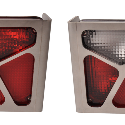 Cantonal Jeu de 2 Grille de protection pour feux de remorque  Aspock Multipoint 5 avec triangle libre - 245x140x65 mm - matériau acier inoxydable