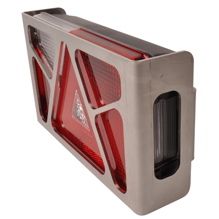 Cantonal Jeu de 2 Grille de protection pour feux de remorque  Aspock Multipoint 5 avec triangle libre - 245x140x65 mm - matériau acier inoxydable