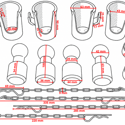 Cantonal Jeu de charnières de basculement pour benne à 3 côtés