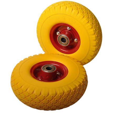 Cantonal Jeu de deux roues de chariot anti-fuite 3.00-4 - diamètre du moyeu 20 mm - longueur de moyeu 75 mm