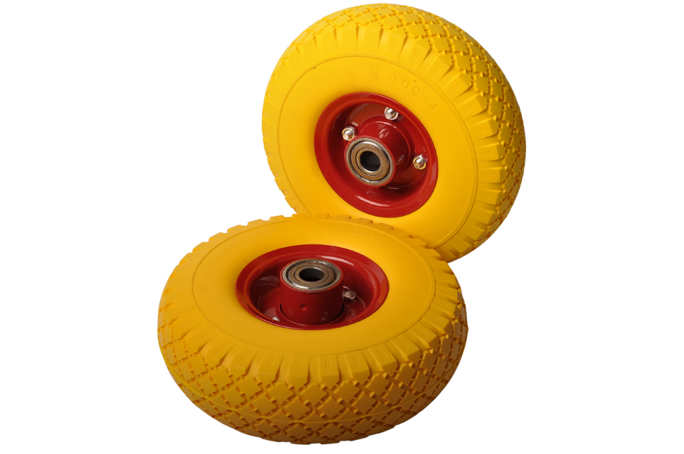 Cantonal Jeu de deux roues de chariot anti-fuite 3.00-4 - diamètre du moyeu 20 mm - avec roulement à billes