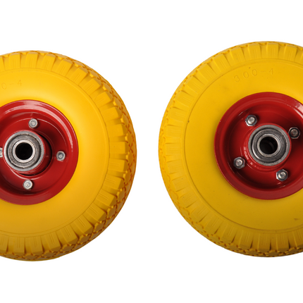 Cantonal Jeu de deux roues de chariot anti-fuite 3.00-4 - diamètre du moyeu 20 mm - longueur de moyeu 75 mm