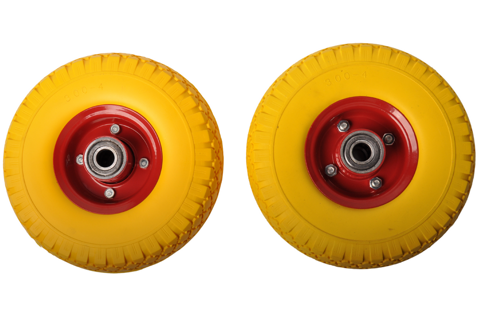 Cantonal Jeu de deux roues de chariot anti-fuite 3.00-4 - diamètre du moyeu 20 mm - avec roulement à billes