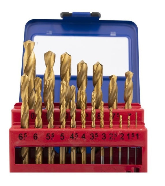 Cantonal Jeu de forets à métaux, 19 pièces, en boîte métallique