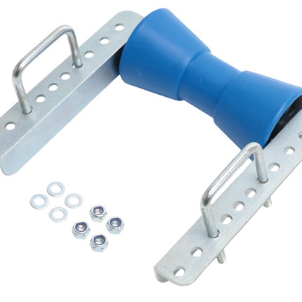 Cantonal Jeu de rouleaux de quille - 200 x 104 mm - bleu - avec boulons en U 100 x 73 mm - PE