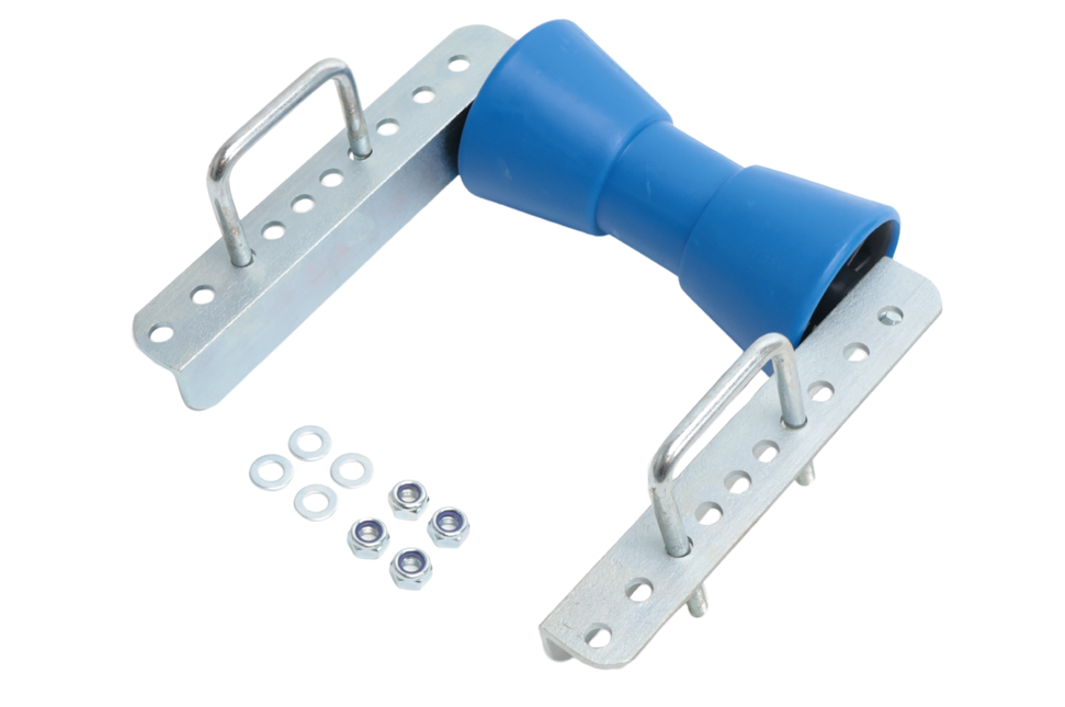 Cantonal Jeu de rouleaux de quille - 200 x 104 mm - bleu - avec boulons en U 100 x 73 mm - PE