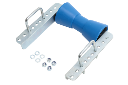 Cantonal Jeu de rouleaux de quille - 200 x 104 mm - bleu - avec boulons en U 100 x 73 mm - PE