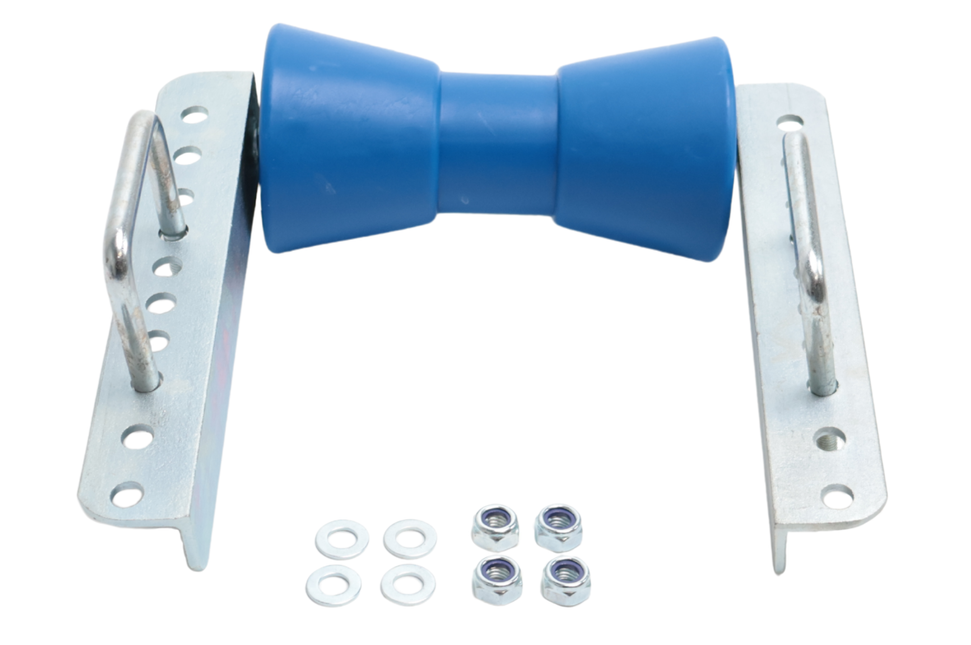 Cantonal Jeu de rouleaux de quille - 200 x 104 mm - bleu - avec boulons en U 100 x 73 mm - PE