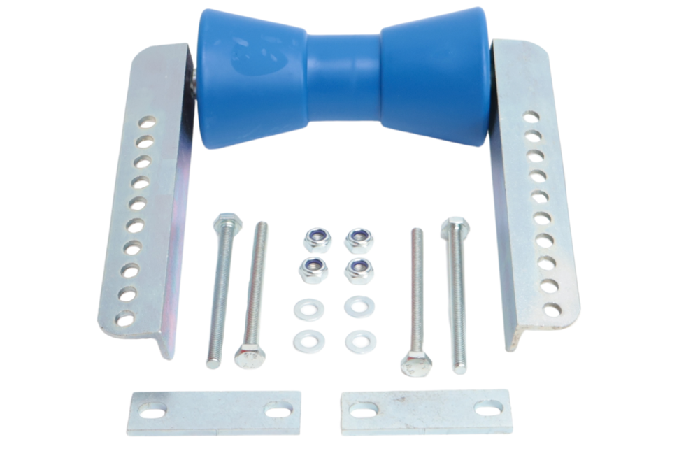 Cantonal Jeu de rouleaux de quille - 200 x 104 mm - bleu - avec boulons en U 100 x 73 mm - PE