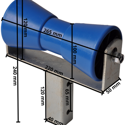 Cantonal Jeu de rouleaux de quille - 200x85 mm - bleu - complet sur support en T