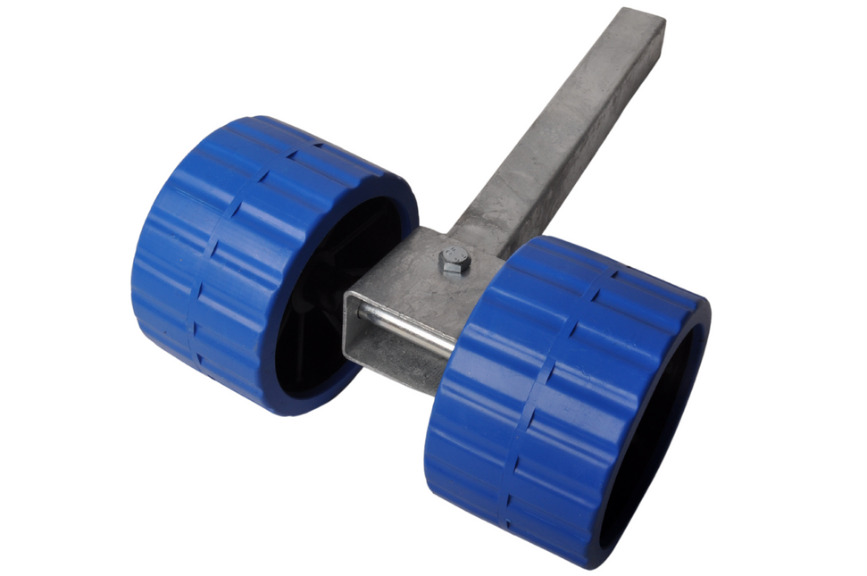 Cantonal Jeu de roulettes de cale réglable en hauteur bleu - 30x30x300 mm - galvanisé