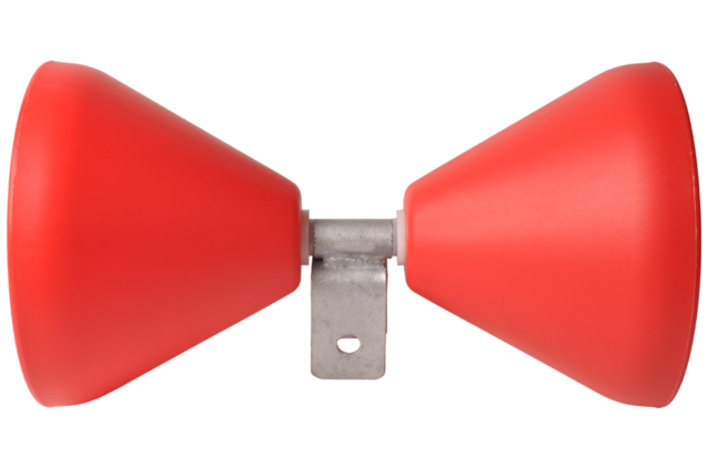 Cantonal Jeu de roulettes en forme de trompette pour annexes - rouge - Plastique 320 mm