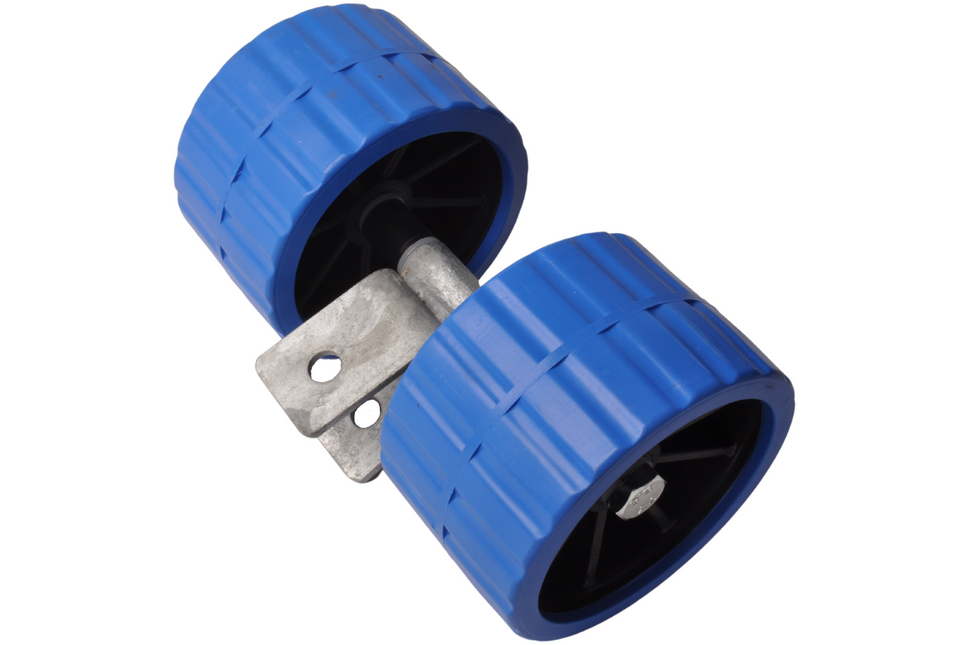 Cantonal Jeu de roulettes en plastique - bleu - 74x120 mm sur bloc basculant 30 mm