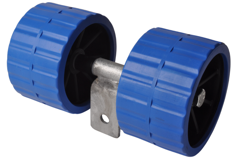 Cantonal Jeu de roulettes en plastique - bleu - 74x120 mm sur bloc basculant 30 mm