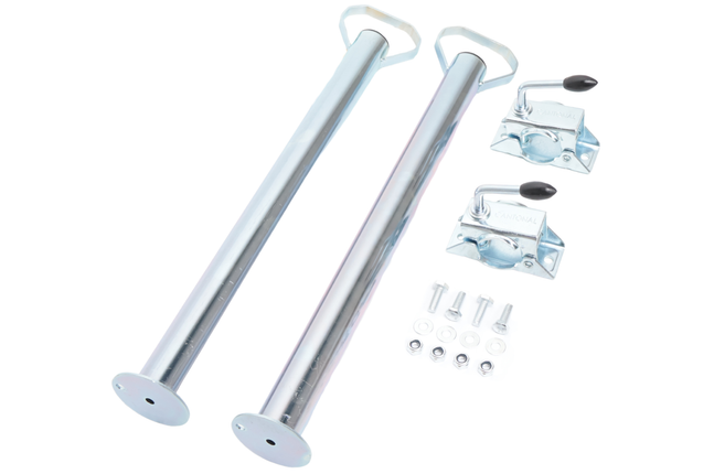 Cantonal Kit complet de béquilles en acier 48 mm - avec colliers et matériel de fixation