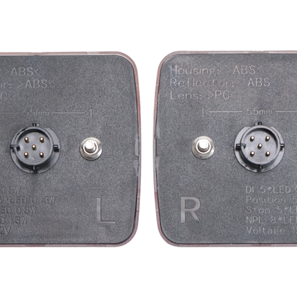 Cantonal Kit de feux arrière de remorque - Cantonal LED - 4 fonctions - 105x98x35 mm - connecteur 5 broches baïonnette