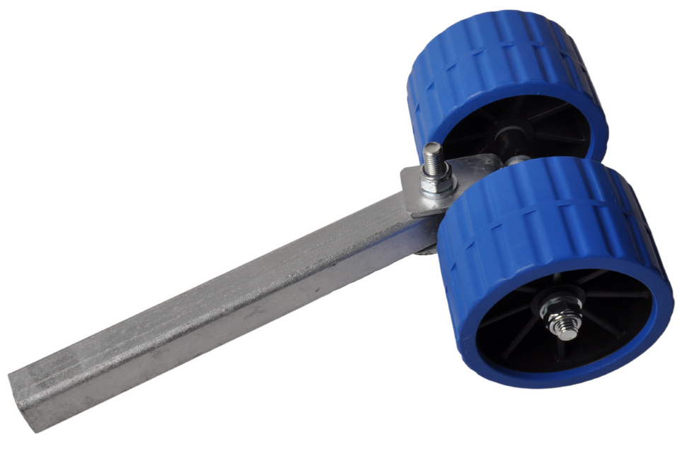 Cantonal Kit de roulettes de fond de cale synthétiques - bleu - incl. tuyau 30x30x300 mm