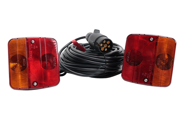 Cantonal Kit d'éclairage avec aimants avec câble principal de 12 mètres - idéal pour les remorques bateaux