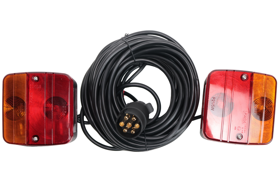 Cantonal Kit d'éclairage avec aimants avec câble principal de 12 mètres - idéal pour les remorques bateaux