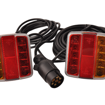 Cantonal Kit d'éclairage LED avec aimants avec 7,5 mètres de câble principal - 7 broches - idéal pour les remorques bateaux