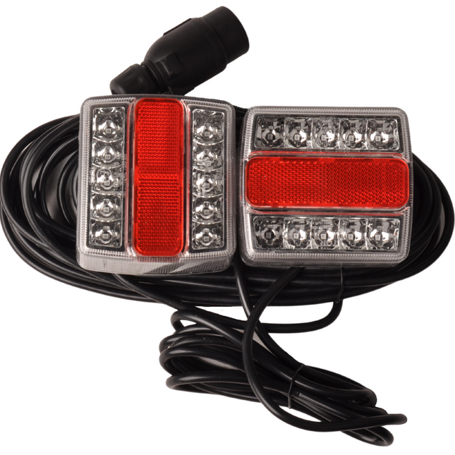 Cantonal Kit d'éclairage LED avec aimants avec 7,5 mètres de câble principal - 7 broches - idéal pour les remorques bateaux