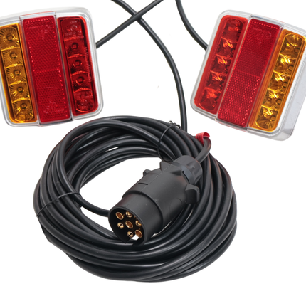Cantonal Kit d’éclairage LED magnétique - 7,5 mètres de câble principal - 7 broches - Plug & Play - idéal pour les remorques bateau