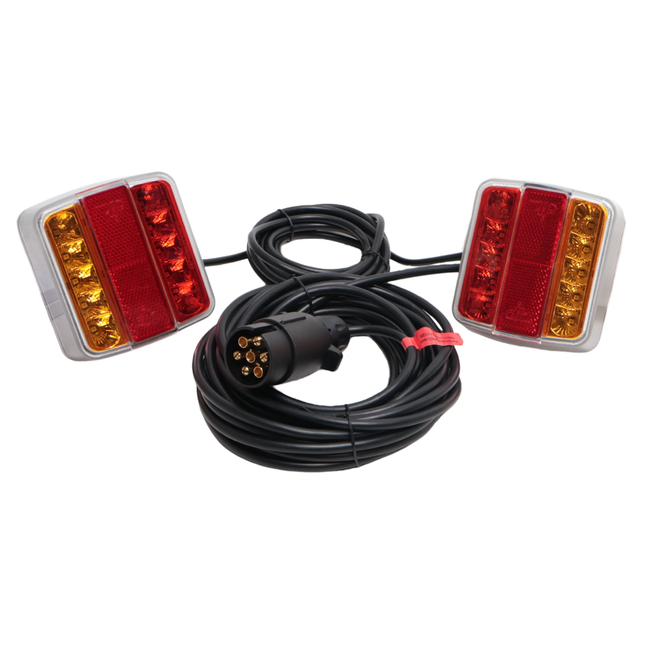 Cantonal Kit d’éclairage LED magnétique - 7,5 mètres de câble principal - 7 broches - Plug & Play - idéal pour les remorques bateau
